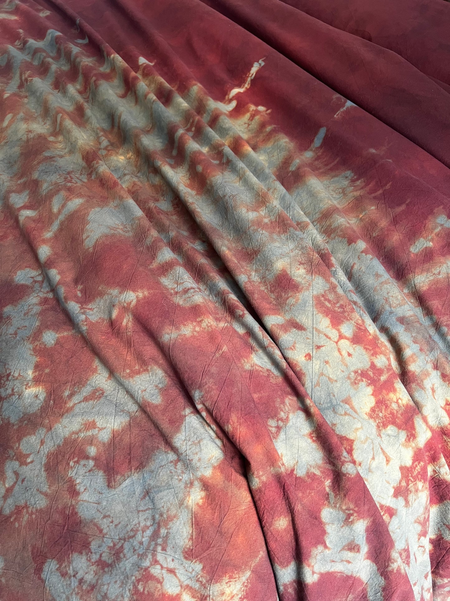 Hand-Dyed If We Were Free Reverie Duvet Set: Fire Red and Turquoise Cotton Bedding