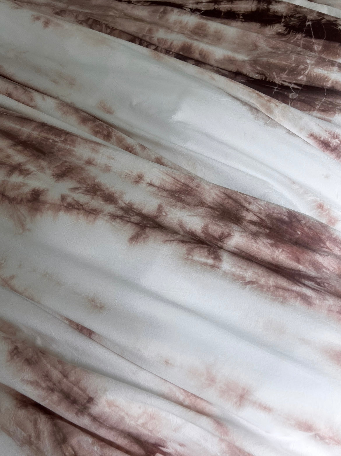 Hand-dyed Driftwood Reverie Duvet Set: Organic Weathered Pink-Brown and Natural White Bedding