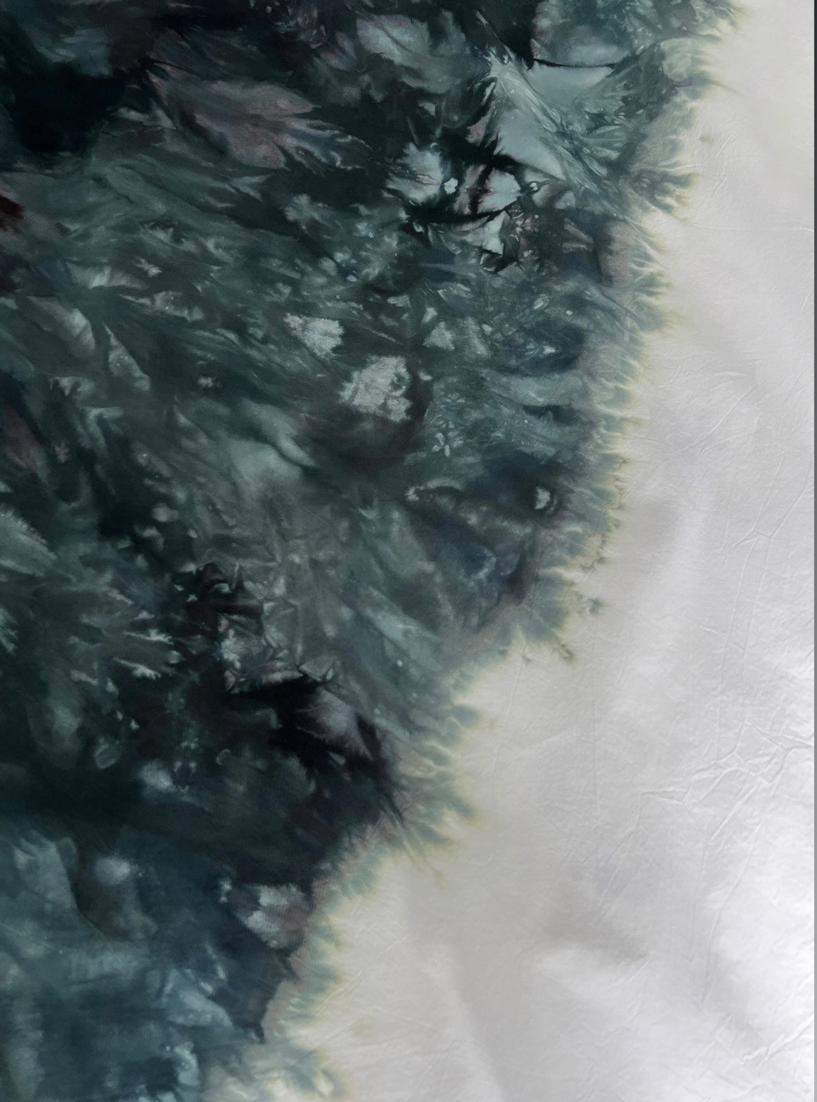 Hand-dyed Drowned Wildwood Reverie Duvet Set: Black Green and White Bedding