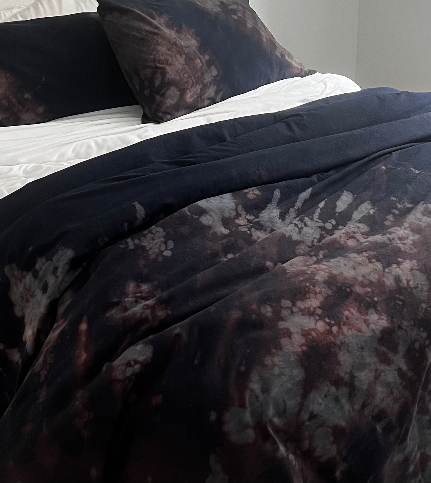 Hand-Dyed Last Night Reverie Duvet Set: Multi Blue Cotton Bedding