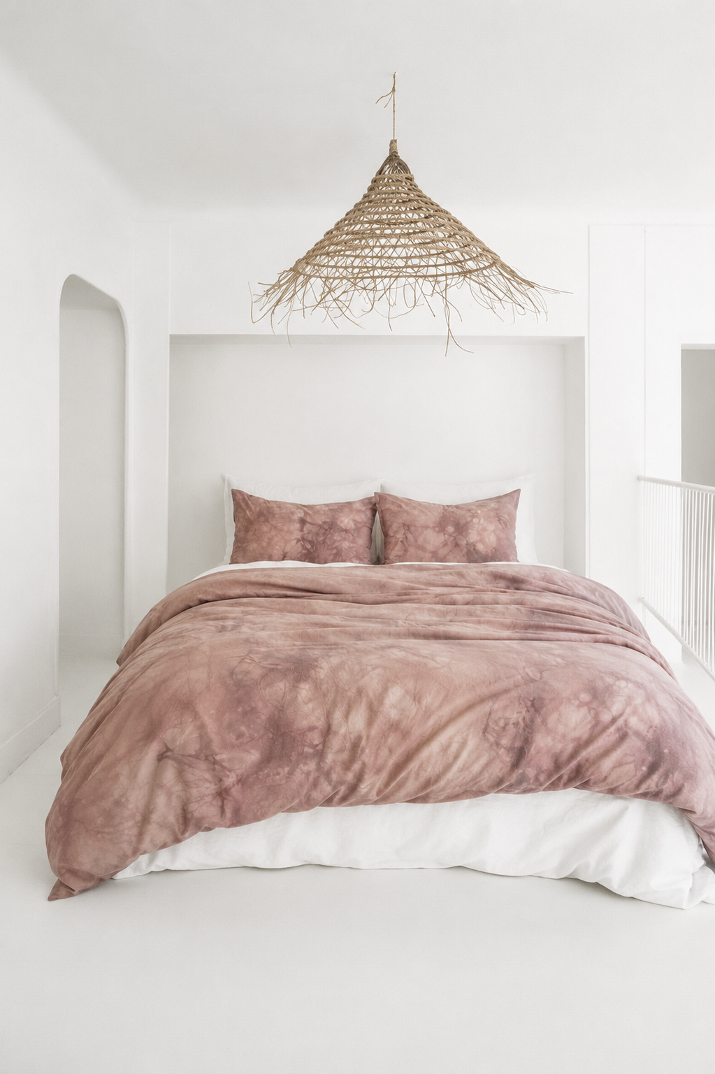 Hand-Dyed Surrender Reverie Duvet Set: Pink Cotton Bedding