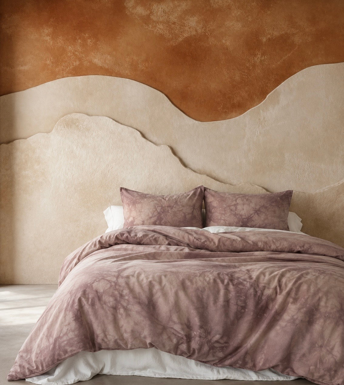 Hand-Dyed Surrender Reverie Duvet Set: Pink Cotton Bedding