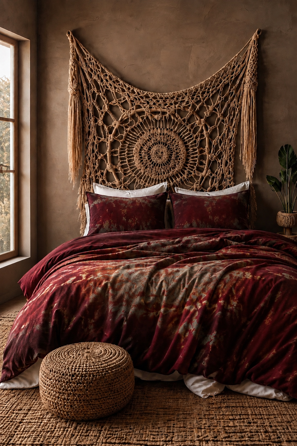 Hand-Dyed If We Were Free Reverie Duvet Set: Fire Red and Turquoise Cotton Bedding