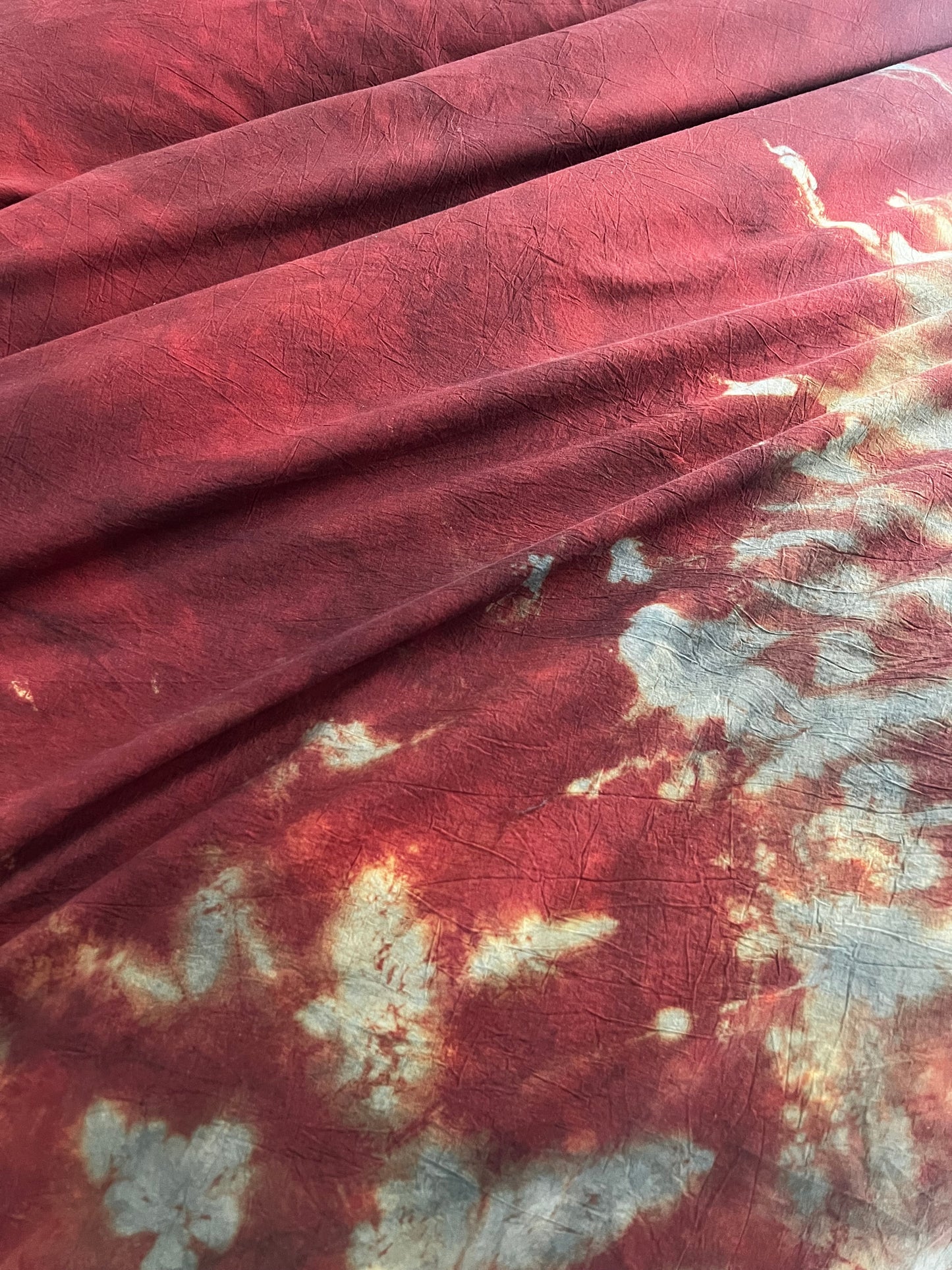 Hand-Dyed If We Were Free Reverie Duvet Set: Fire Red and Turquoise Cotton Bedding