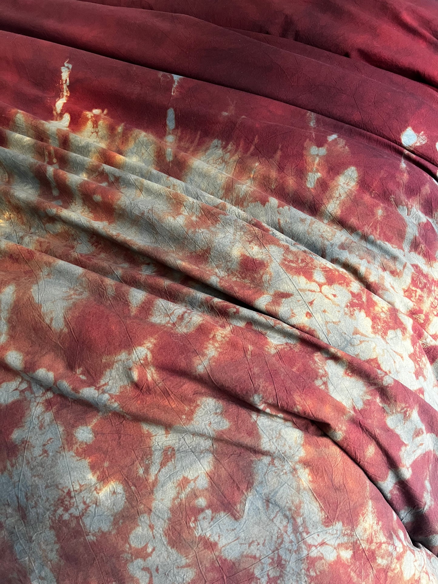 Hand-Dyed If We Were Free Reverie Duvet Set: Fire Red and Turquoise Cotton Bedding