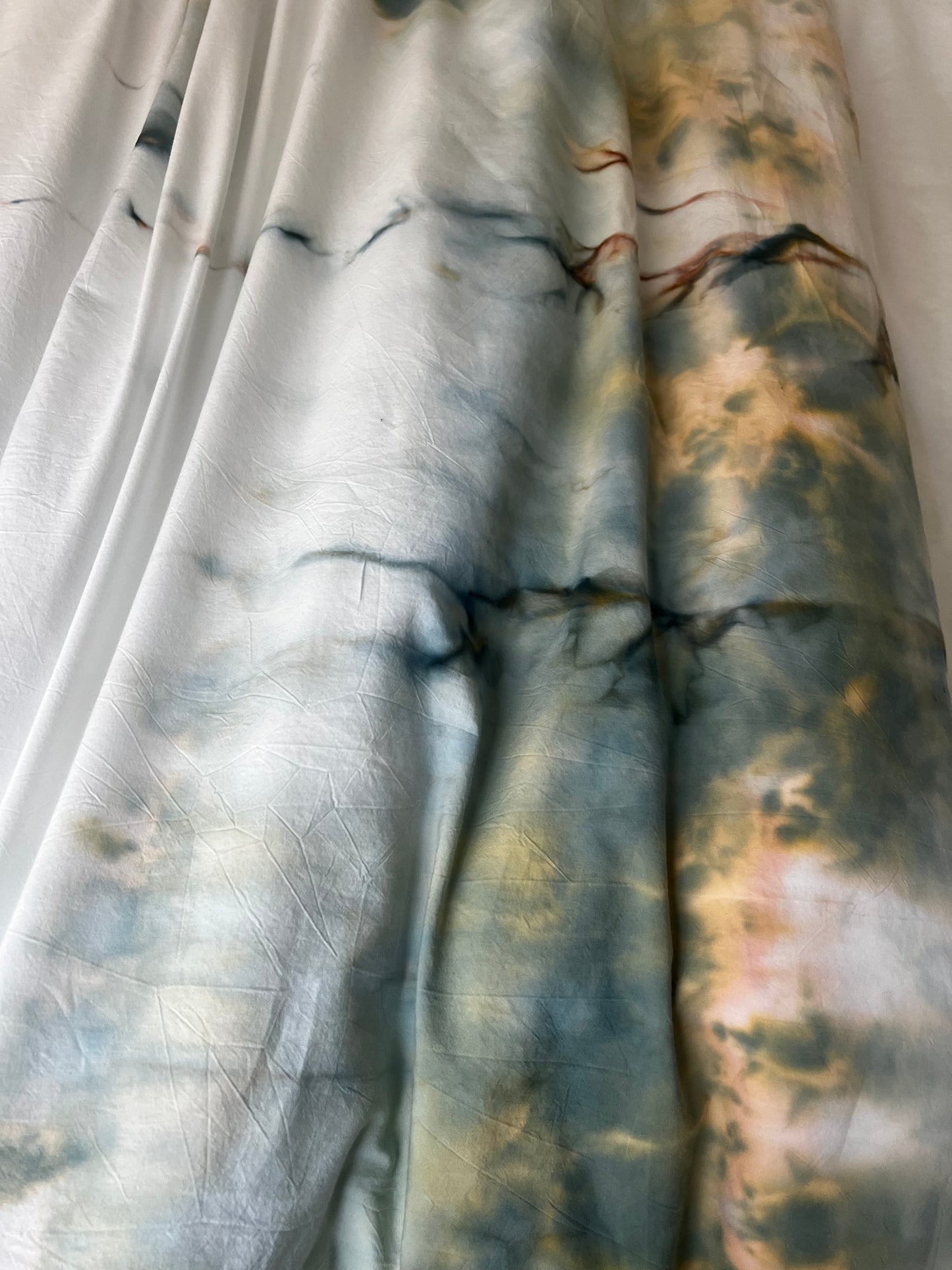 Hand-Dyed Stonewater Reverie Duvet Set: Blue and Sunset Gold Cotton Bedding