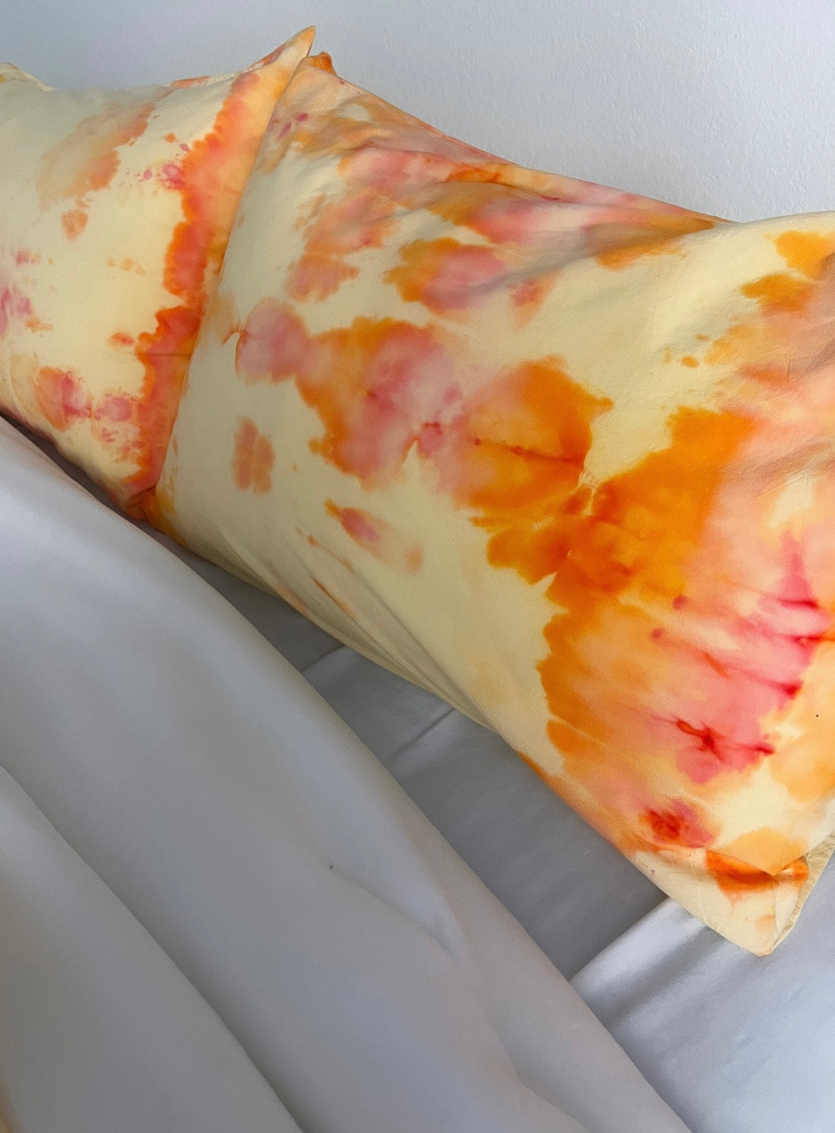 Hand-dyed Summer Fling Duvet Set: Yellow, Hot Pink, and Sorbet Orange Bedding