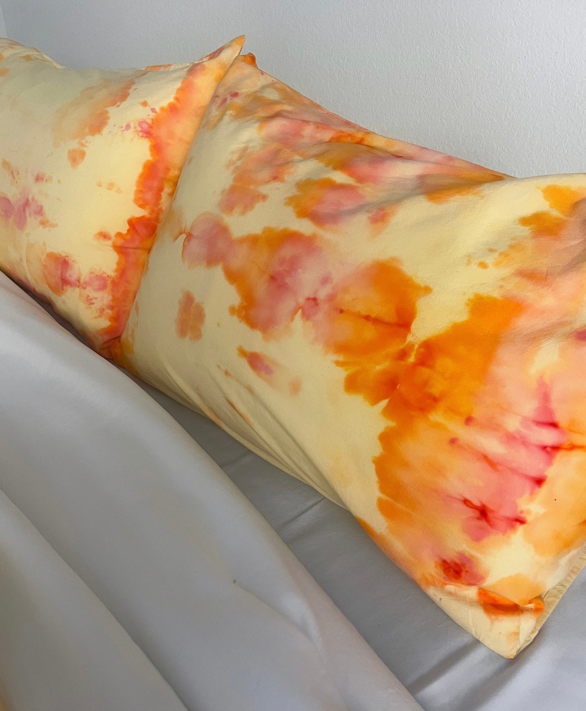 Hand-dyed Summer Fling Duvet Set: Yellow, Hot Pink, and Sorbet Orange Bedding